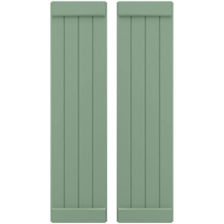 Ekena Millwork Americraft 4-Board Exterior Wood Joined Board-n-Batten Shutters w/ End Batten, ARW103BB414X49TGH, PR ARW103BB414X49TGH